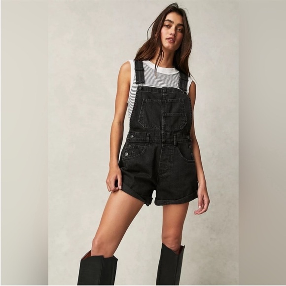 NEW We The Free Ziggy Shortall Overalls Black Size XS - Picture 3 of 10